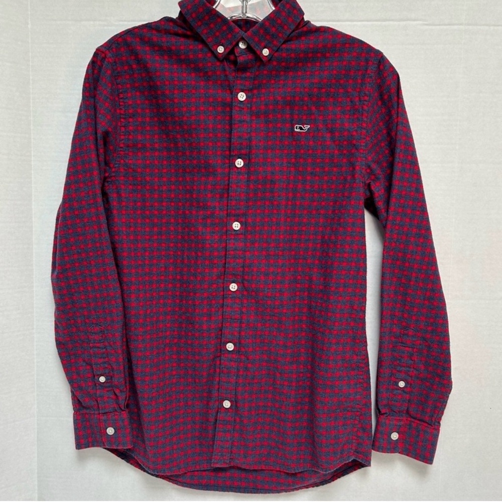 Vineyard Vines Red and Blue Plaid Button Down Shirt